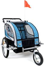 Fietskar kind - buggy - 2-zits - met schokbreker - blauw, Ophalen of Verzenden, Nieuw