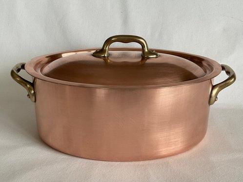 Professionele Franse roodkoperen kookpot - Braadpan - Grote, Antiek en Kunst, Antiek | Keukenbenodigdheden