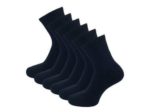 6 paar Badstof Quarter Sneakersokken - SQOTTON® - Zwart, Kleding | Heren, Sokken en Kousen, Verzenden