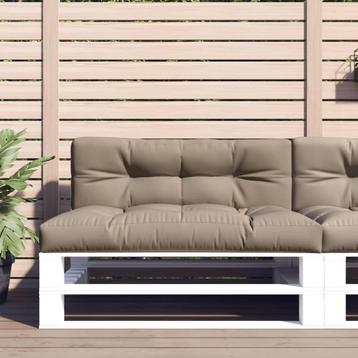 Palletkussens Taupe (2 st) - Tweedekansje - Tuinklaar! beschikbaar voor biedingen