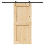 vidaXL Schuifdeur met beslag 100x210 cm massief grenenhout, Doe-het-zelf en Verbouw, Deuren en Horren, Verzenden, Nieuw