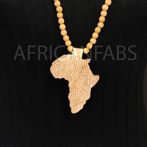 Houten kralen ketting / halsketting / hanger - Afrikaans con, Sieraden, Tassen en Uiterlijk, Kettingen, Nieuw, Ophalen of Verzenden