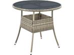 Juskys Yoro - Tuintafel - Rond 80 cm - Grijs - Incl., Verzenden, Nieuw