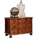 Rococo commode ca 1745 orgelgebogen en met rijk inlegwerk N, Ophalen of Verzenden