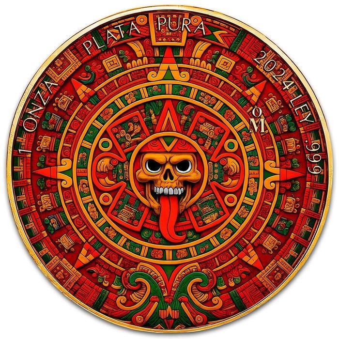 Mexico. 1 Onza 2024 1 oz Mexican Libertad Aztec Calendar 24k, Postzegels en Munten, Edelmetalen en Baren