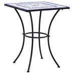 vidaXL Bistrotafel mozaïek 60 cm keramiek blauw en wit, Tuin en Terras, Verzenden, Nieuw