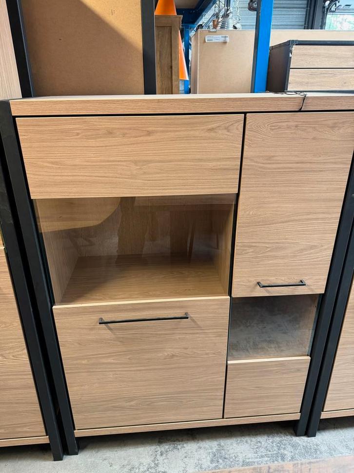 Serval vitrine/bergkast, blonde oak, Huis en Inrichting, Kasten | Wandmeubels, Nieuw, Glas, Metaal, Overige materialen