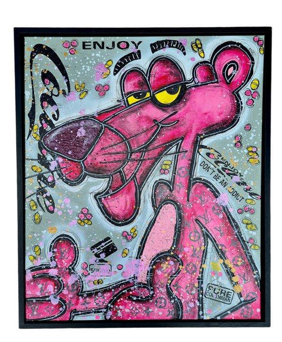 MoonTje - Pink Panther Thumbs-Up for Coca, Louis Vuitton, Antiek en Kunst, Kunst | Schilderijen | Modern