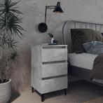 vidaXL Nachtkastje met metalen poten 40x35x69 cm betongrijs, Huis en Inrichting, Slaapkamer | Nachtkastjes, Minder dan 45 cm, Verzenden