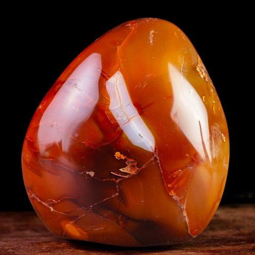 Rood Passie Hart - Vrije Vorm Kornalijn - Hoogte: 114 mm -, Verzamelen, Mineralen en Fossielen