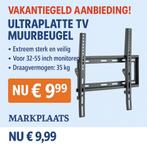 Slechts €9,99! Vaste TV muurbeugel 32-55 inch | Ultra plat, Ophalen of Verzenden, Nieuw