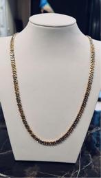 Gouden Ketting Valkenoogschakel Bicolor 18 KRT // 60 CM, Sieraden, Tassen en Uiterlijk, Kettingen, Ophalen of Verzenden, Gebruikt