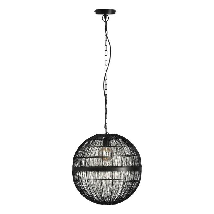 Hanglamp HERMI II 50.0 cm 1-lichts Zwart, Huis en Inrichting, Lampen | Hanglampen, Nieuw, Metaal, 75 cm of meer, Ophalen of Verzenden