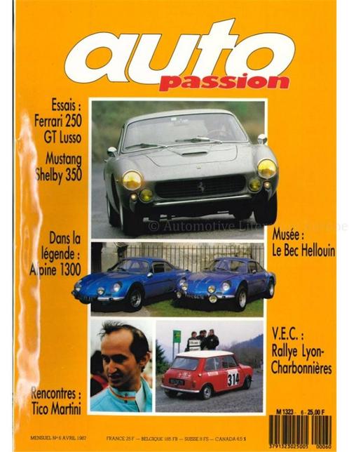 1987 AUTO PASSION TIJDSCHRIFT 6 FRANS, Boeken, Auto's | Folders en Tijdschriften