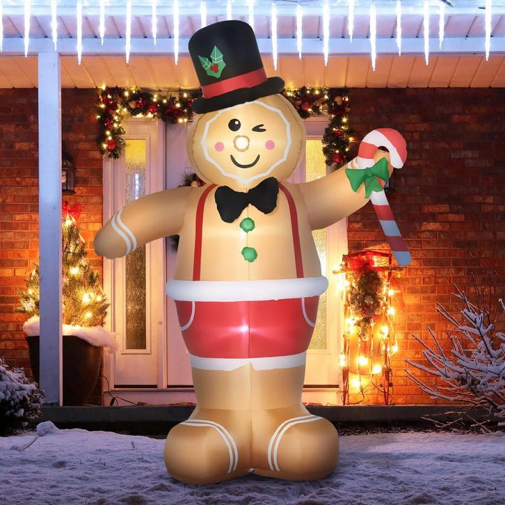 Opblaasbare Kerstman - Feestelijk - Verlicht - Rood, Diversen, Kerst, Nieuw, Ophalen of Verzenden