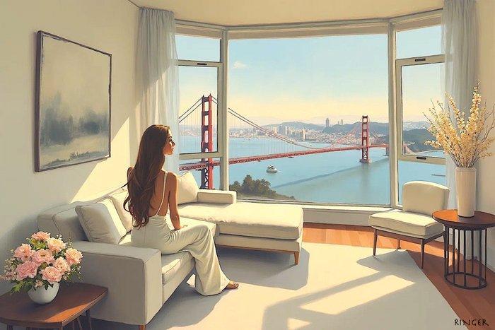 RINGER - Room with a view Toile 1/1 XL, Antiek en Kunst, Kunst | Designobjecten