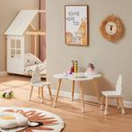 Kindertafelset Epim met 2 kinderstoelen wolkdesign wit en na, Verzenden, Nieuw