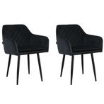 Lina® Noble - Velvet Eetkamerstoelen - Set van 2 - Zwart, Huis en Inrichting, Stoelen, Twee, Zwart, Stof, Nieuw