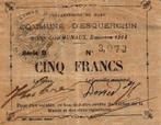 5 Francs France Komitat 59 – Esquerchin – Bon Communaux, Verzenden