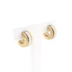Paul Simons bicolor gouden oorbellen; Halfrond, Ophalen of Verzenden, Gebruikt, Overige kleuren, Goud