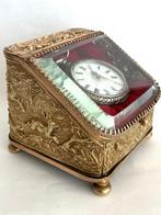 Antiek 19e eeuws vitrine kistje voor het opbergen van een