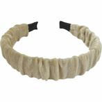 Haarband Diadeem Velvet Gerimpeld Beige, Nieuw