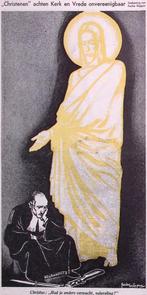 Christus noemt Hugenholtz naïef op spotprent (lijst optie), Antiek en Kunst, Verzenden