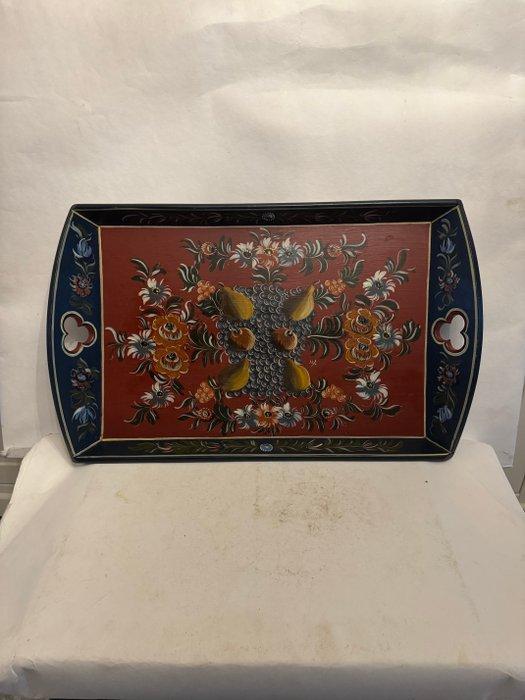 Dienblad - Fraai houten Hindeloopen dienblad met handvaten -, Antiek en Kunst, Antiek | Overige Antiek