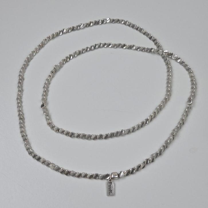 Zilverkleurige dames ketting met kleine schakels, Sieraden, Tassen en Uiterlijk, Kettingen, Zilver, Nieuw, Overige materialen