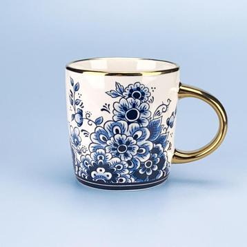 Beker - Mok met bloemen | Delftsblauw | Keramiek beschikbaar voor biedingen