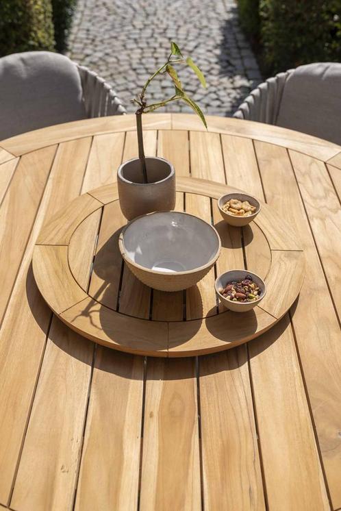 Taste by 4 Seasons Prado tafel latte met teak blad Ø 160 cm, Tuin en Terras, Tuinsets en Loungesets, Ophalen of Verzenden