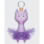 Sleutelhanger Kat met Tutu en Strass Steentjes DIV84 Lila, Verzenden, Nieuw