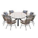 Garden Impressions Lucas tuinset 9-delig bruin - Tulli, Tuin en Terras, Tuinsets en Loungesets, Verzenden, Nieuw