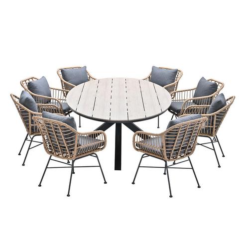 Garden Impressions Lucas tuinset 9-delig bruin - Tulli, Tuin en Terras, Tuinsets en Loungesets, Verzenden