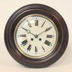 Schoolklok - Antiek - Mahoniehout, Messing en Glas -, Antiek en Kunst