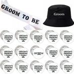 Vrijgezellenfeest set Groom en Grooms drinking crew, Kleding | Heren, Trouwkleding en Trouwaccessoires, Verzenden, Nieuw, Zwart