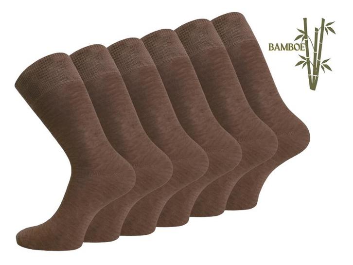 6 paar SQOTTON® Bamboe sokken - Naadloos - Kastanjebruin, Kleding | Heren, Sokken en Kousen, Verzenden