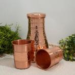 Puur koperen set van karaf gehamerd ± 950 ml met 2 rechte, Ophalen of Verzenden, Nieuw