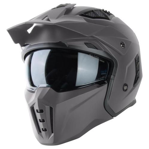 VINZ Kioto Streetfighter helm - Titanium, Motoren, Kleding | Motorhelmen, M, Jethelm, Verzenden