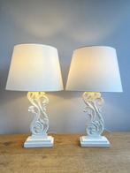 Lamp ornament (2) - Houten witte ornamenten tafellampen -