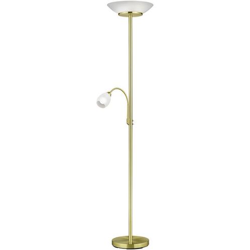 LED Vloerlamp - Trion Germin - E27 Fitting - Rond - Mat Goud, Huis en Inrichting, Lampen | Vloerlampen, Nieuw, Metaal, Ophalen of Verzenden