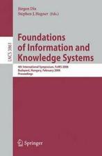 Foundations of Information and Knowledge System. Hegner,, Hegner, Stephen J., Zo goed als nieuw, Verzenden