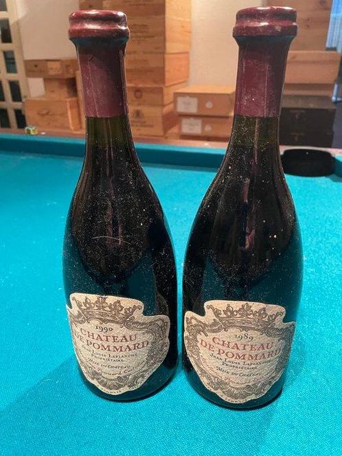 Chateau De Pommard; 1989 & 1990 - Bourgogne - 2 Flessen, Verzamelen, Wijnen