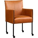 Leren eetkamerstoel More - Vintage Cognac (cognac) - Poten, Huis en Inrichting, Stoelen, Overige kleuren, Leren eetkamerstoel More - Vintage Cognac (cognac) - Poten staal rond zwart past perfect in uw interieur als u woonstijl: Bohemian, Industrieel, Modern, Scandinavisch is.