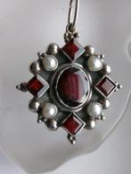 Zilver, Granaat en Parels - Hanger - Jugendstijl
