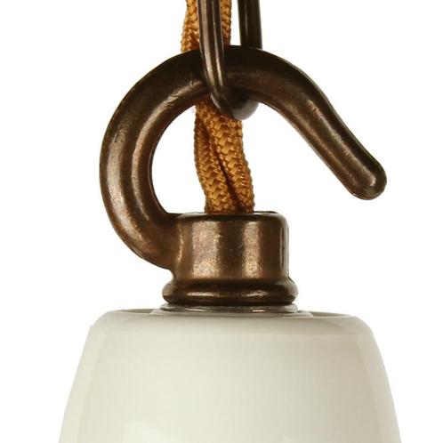 Fitting Keramiek Wit Hook Brons E27, Huis en Inrichting, Lampen | Losse lampen, Ophalen of Verzenden