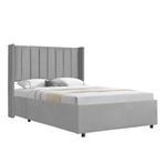 Gestoffeerd bed Savona - 200 x 120 cm - Lichtgrijs - Incl. B, Huis en Inrichting, Slaapkamer | Bedden, Verzenden, Nieuw