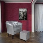 Fauteuil met armleuning - Relaxstoel - Met Hocker - Zilver -, Verzenden, Zo goed als nieuw