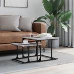 vidaXL 2-delige Tafeltjesset bewerkt hout grijs sonoma, Huis en Inrichting, Verzenden, Nieuw, 50 tot 100 cm, Minder dan 50 cm