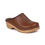 Troentorp PU Hout Bruin – Lederen Klomp met Gevlochten Kap, Ophalen of Verzenden, Nieuw